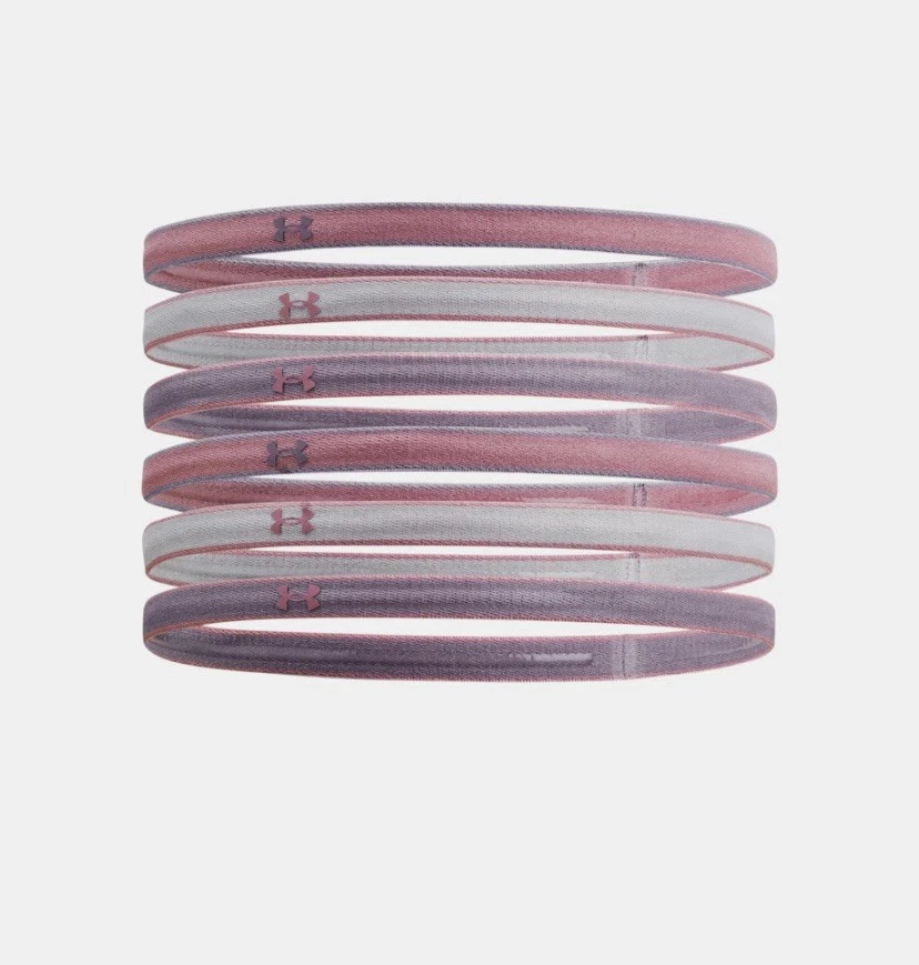 Bandas para la cabeza Under Armour UA para mujer - 2 juegos de 6 (12 en total) rosa violeta Foto 1 de 1