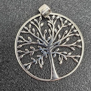 925 NEW Sterling Silver Pendant Tree Of Life 24mm in Diameter  - Picture 1 of 3
