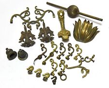 LARGE LOT OF ALL BRASS LIGHTING CHANDELIER PARTS