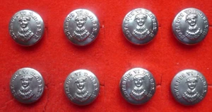 LOTE DE OCHO CHRISTS HOSPITAL HORSHAM CADET FORCE METAL BLANCO 17MM. - Imagen 1 de 2