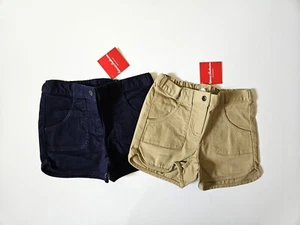 Hanna Andersson 130 8 NWT Denim Jean Shorts Navy Tan Set SR1-52 - Picture 1 of 4