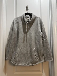 J Crew Gray sweatshirt XL Tube Neck Front Pockets Length31” Armpit To Armpit 22” - Picture 1 of 7