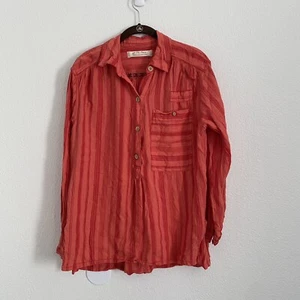 We the Free People Women's Size Small Red Summer Breeze Stripe Popover Tunic Top - Picture 1 of 4