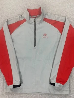 Chaqueta de golf Footjoy Cabo Del Sol suéter con cremallera en cuarto (grande para hombre) gris/rojo Foto 1 de 4