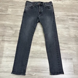 H&M Skinny Men's Charcoal Black Denim Button Fly Jeans Size W36 (Now W32) - Picture 1 of 10
