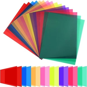 16 Pack Light Gels Colored Overlays Transparency Color Film Plastic Sheets - Picture 1 of 8
