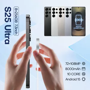New 2025 S25 Ultra Global 5G Version Mobile Phone 8GB RAM 256GB Storage Dual SIM - Picture 1 of 24