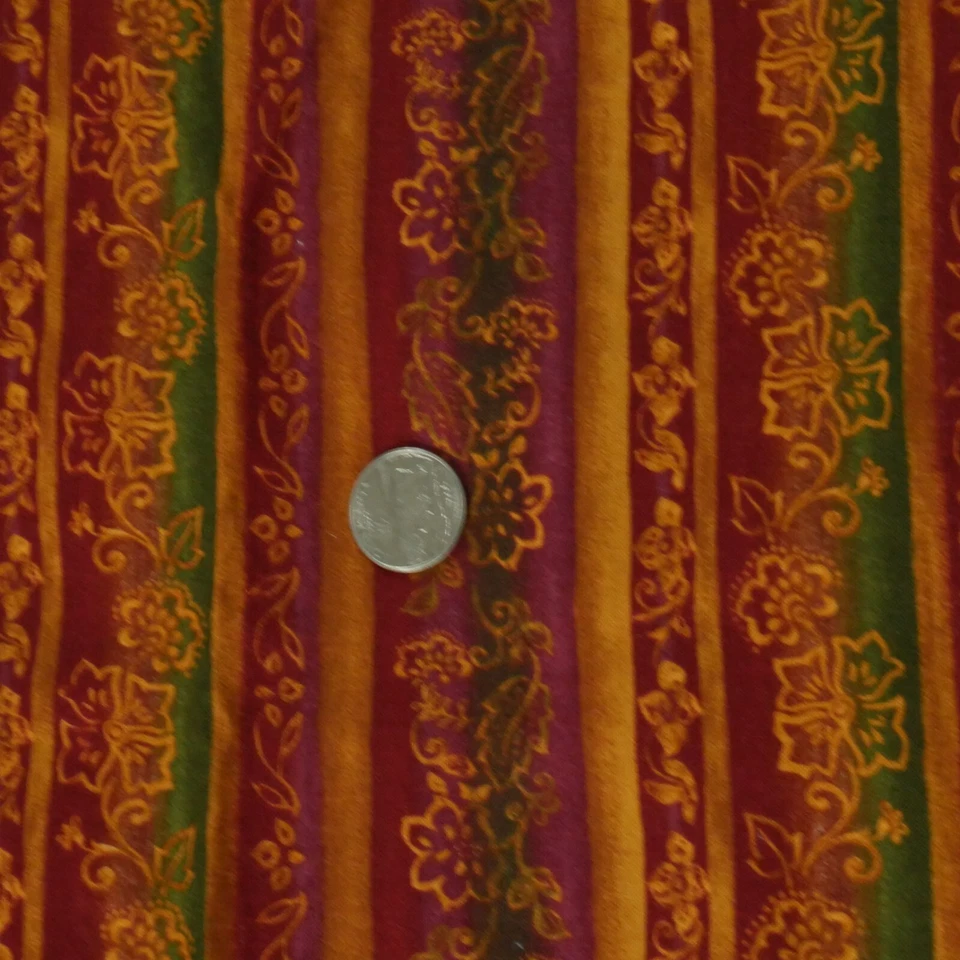 50" x 44 Judy Martin Quilting Treasures Stripe Fabric Floral Traditional Elegant - Image 1 of 4