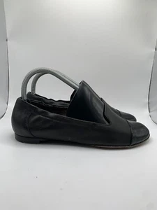 AGL Women's Cap Toe Loafers Ballet Flats Black w/ Patent US 7.5 EU 37.5 - Picture 1 of 7