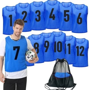 12 Pack Team Pinnies Scrimmage Vests Practice Jersey for Men Pennies for Sports - Picture 1 of 18