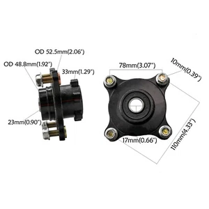 Left & Right 4 Stud Front Disc Brake Wheel Rim Hub 78mm Go Kart ATV Quad 50-250c - Foto 1 di 11