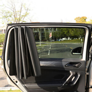 2Pcs Car Side Window Privacy Curtains Magnetic Sun Shade UV Reflection Titanium