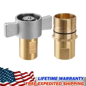1" NPT Wet-Line Wing Nut Hydraulic Quick Disconnect Coupler / Coupling Set - Picture 1 of 8