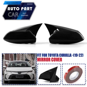 2X Gloss Black Side Rearview Mirror Cover Trim Cap For 2019-2023 Toyota Corolla - Bild 1 von 9