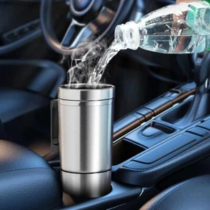 12V/24V Car Heating Cup Kettle 450ml Steel Cup Travel Electric U4E1 - Picture 1 of 11