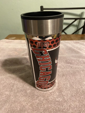 Stainless Steel Travel Tumbler Chicago Bulls  22oz NBA Official License No Lid Cover