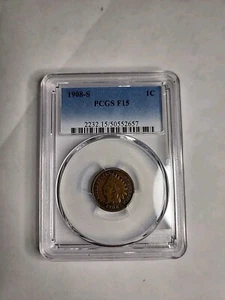 US 1908-S SAN FRANCISCO INDIAN HEAD SMALL CENT SLABBED PCGS F15 - Picture 1 of 6