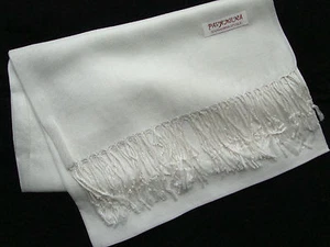 NUOVA sciarpa Pashmina autunno primavera sciarpe seta bianca scialle tinta unita avvolgente morbida - Foto 1 di 3