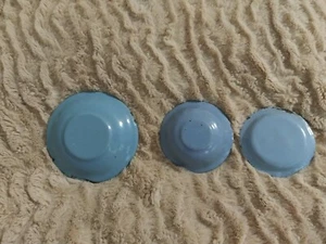 Rare Vtge/Antique Child’s Metal/Blue Enamel Bowls: set of 3 - Picture 1 of 8