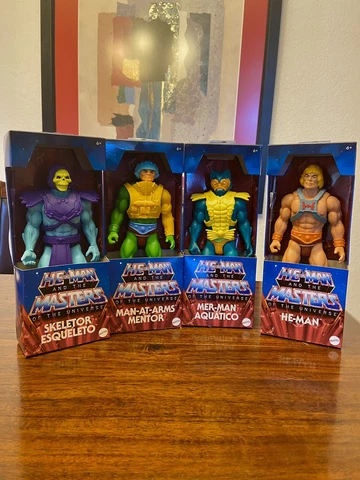 He-Man Skeletor Man-At-Arms  Mer man 8.5-inch MOTU 4 Figures Mattel Masters Cover