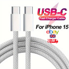Usb-C Cable to Usb-C Phone Charger Fast Charging Long Lead Braided Heavyduty Usb