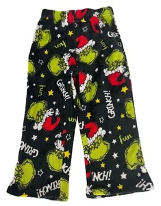 Dr. Seuss The Grinch Kids Fleece Pajama Pants Size 4 Polyester Black - Picture 1 of 8