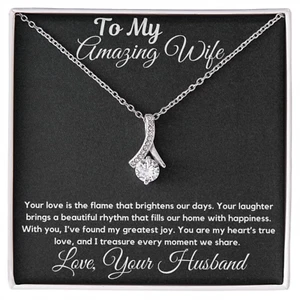 To My Wife Necklace With Message Card, Anniversary Gift For Wife, Gift For Women - Picture 1 of 6