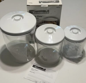 Kenmore Seal-N-Save Canister Vacuum Seal Lids 3 Qt 1.5 Qt 3/4 Qt Preserving - Picture 1 of 4