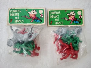 RINGO TOY CORP. Cowboys, Indians and Horses Action Figures D-103 2 Nos Packages - Picture 1 of 20