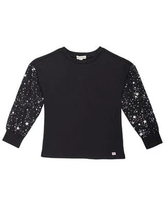 Appaman 298266 Kids Sofia Sheer Sleeve Star Print Top, Black Size 3T - Picture 1 of 2