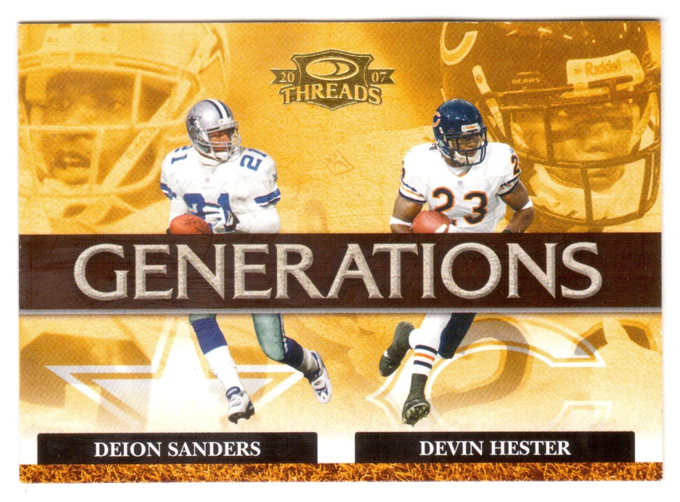 2007 DONRUSS THREADS #G-2 DEION SANDERS /DEVIN HESTER GENERATIONS GOLD - Image 1 of 1