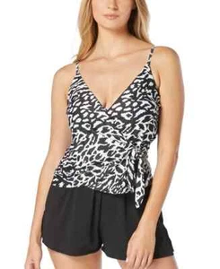 NWT Coco Reef Women's Contours Chroma Wrap Swim Romper Size 16/40D $150 9B646 - Picture 1 of 4