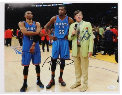 Kevin Durant Craig Sager Signed Autographed Inscribed Auto 11x14 Photo JSA COA - Image 1 of 3