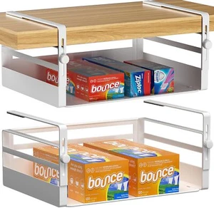 2 Pack Under Shelf Storage Basket Organizeradjustable Hanging Under Cabinet Addo - Picture 1 of 6