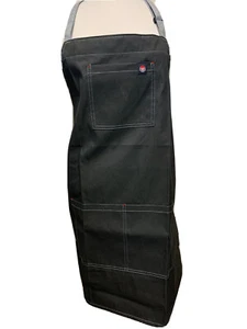 Wendy's Black Bib Apron Uniform Employee Logo  One Size Unisex - Picture 1 of 3