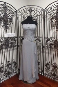 A825 MONTAGE 110902 GRAY SZ 14 BRIDESMAID PARTY FORMAL DRESS GOWNl - Picture 1 of 9