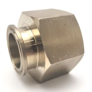 Adattatore Dritto 1-1/2" Sanitario Tri-Clamp a 1-1/2"NPTF Acciaio Inox - Foto 1 di 4