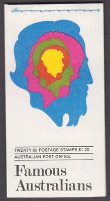 Australia 1969 Famosos Australianos (2ª Serie) Folleto de $1, cosido. SG SB45. MH Foto 1 de 2