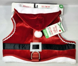 Merry & Bright HUND WEIHNACHTSMANN KOSTÜM Weste Geschirr | Größe XL | rot weiß - Bild 1 von 4