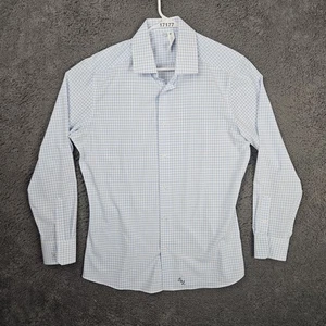 Camisa de vestir State And Liberty para hombre grande a cuadros azul atlética moderna - Imagen 1 de 9