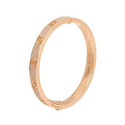 Brazalete Cartier Love Modelo Clásico Pavé Diamante K18 Oro Rosa Usado YUKI-0 Foto 1 de 4
