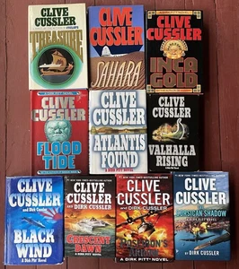 Lot of 10 Clive Cussler Hardcover Dirk Pitt Books / 1st & 2nd Edition - GOOD - Picture 1 of 24