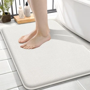 Thick Memory Foam Bath Mat Rug 24x16 Extra Soft Absorbent Bathroom Rug Quick ... - Picture 1 of 7