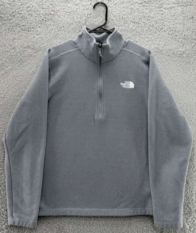 The North Face Men’s L Gray 1/4 Zip Fleece Pullover Sweater Jacket – Warm Soft - Image 1 of 4