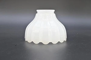 Antique Opalescent White Milk Glass Ribbed Pendant Light Shade 2.25"Fitter - Picture 1 of 9