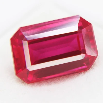 Natural Red Ruby 7.50 Ct Emerald Shape Loose Gemstones - Image 1 of 4