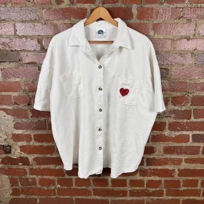 Camisa De Colección I Love Lucy Para Hombre Grande Blanca Universal Studios Botón Delantero Años 90 Foto 1 de 4