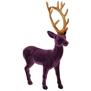 Dekohirsch Lila 31 cm cm Dekofigur Hirsch groß Weihnachtsdeko Weihnachten  - Bild 1 von 3