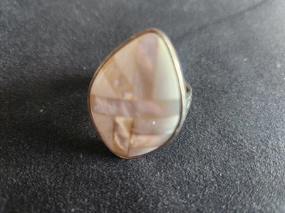R3060 SILPADA sterling silver Mosaic Howlite Mother of Pearl RING Size 10 - Image 1 of 4