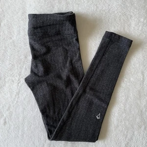 Ivivva By Lululemon Active Leggings Girls Size 7 Gray Herringbone Full Length - Picture 1 of 7